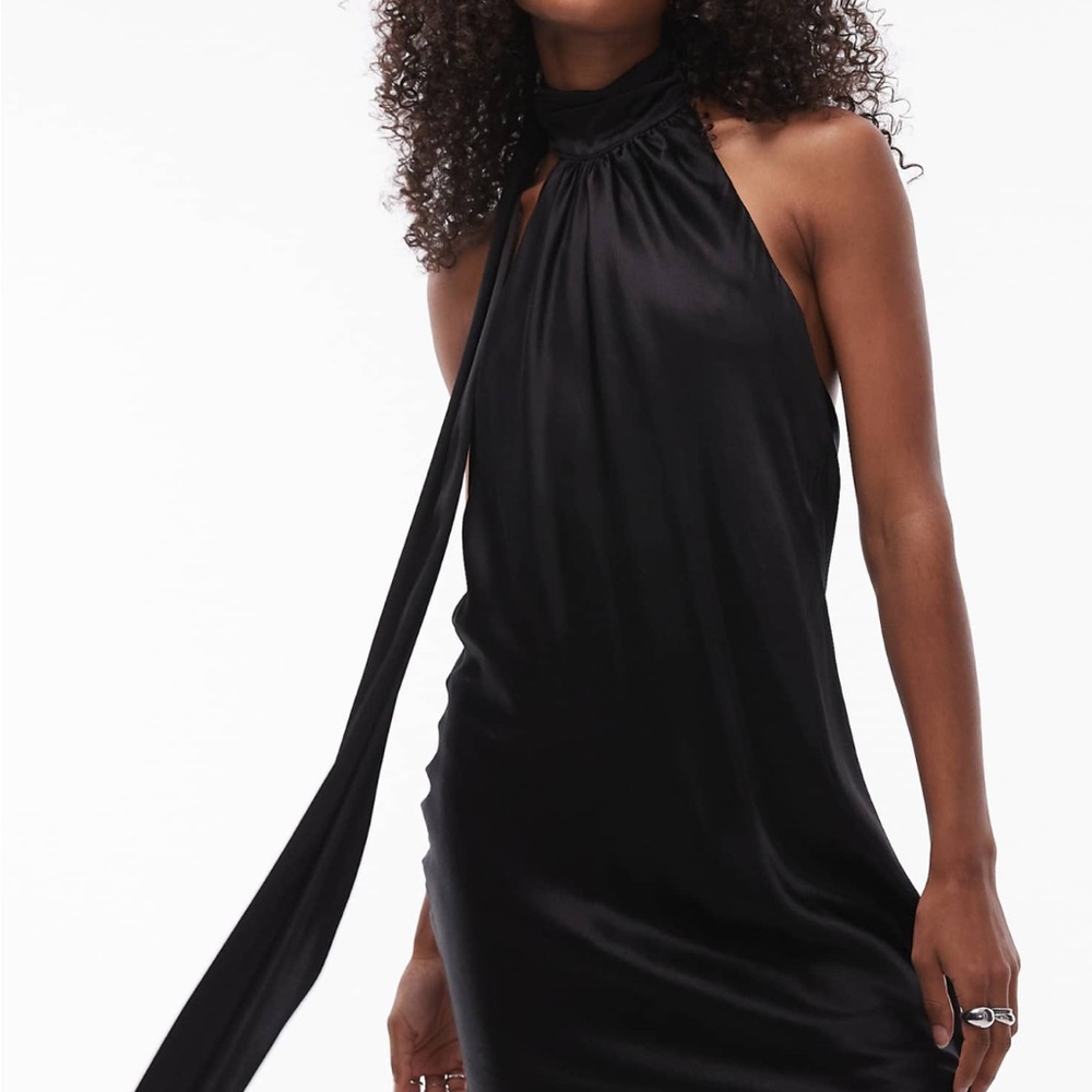 Elegant Black Halter Dress